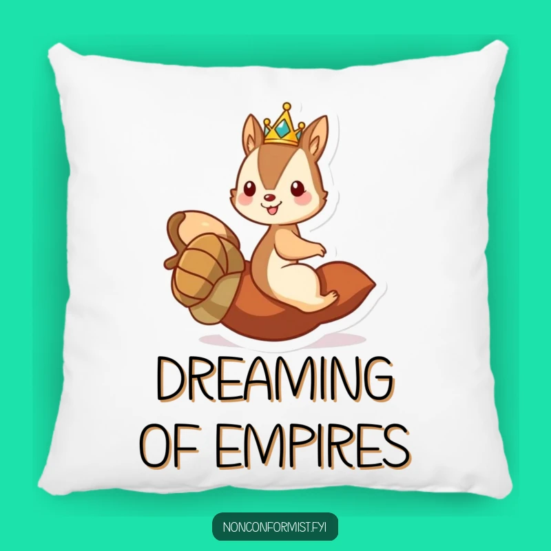 Funny Squirrel King Pillow - Cozy Acorn Ride Cushion - Humorous Gift