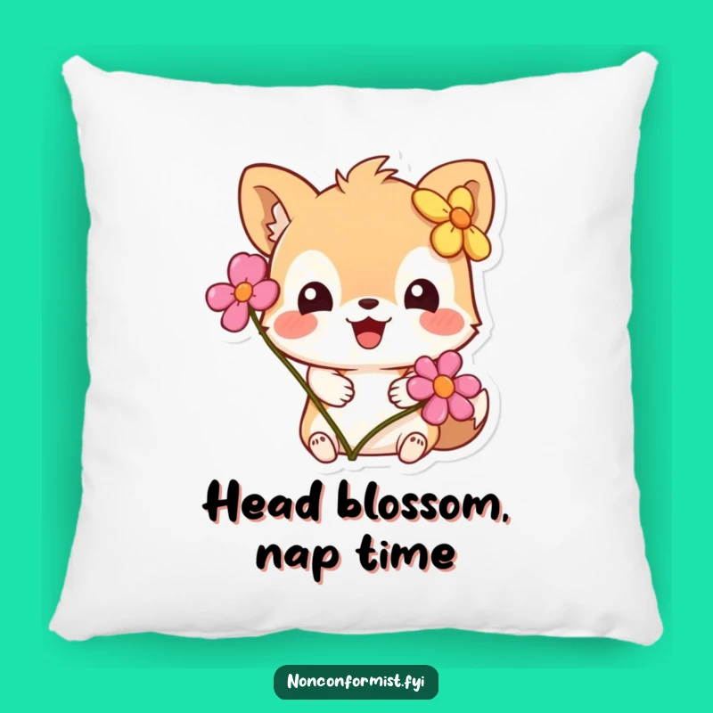 Funny Flower Fumble Pillow: Soft Animal Character Cushion, Cozy Humorous Gift