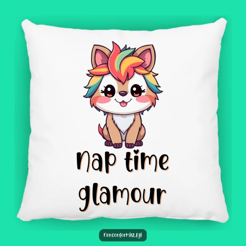 Funny Rainbow Bear Pillow: Soft, Colorful Fur Design for a Cozy, Cheerful Accent Gift