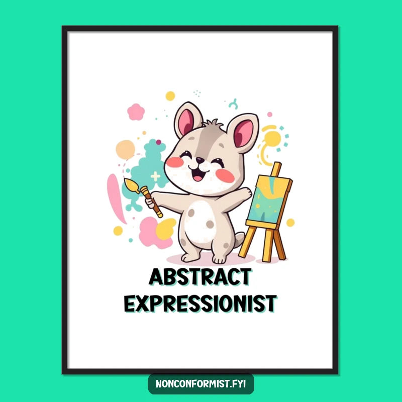 Funny Creative Animal Painting Digital Art: Joyful Artist Decor