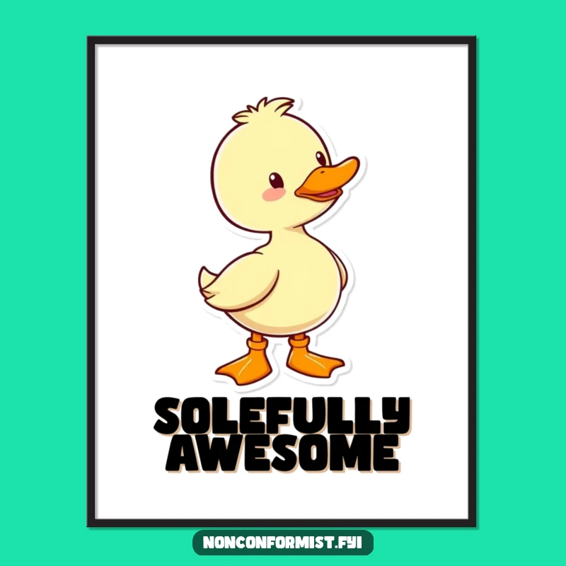 Funny Duck Boot Digital Print: Instant Cheerful Wall Art