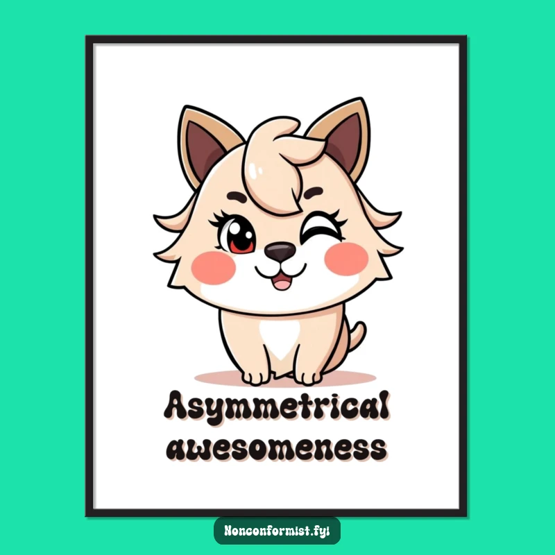 Funny Winkin' Haircut Animal Digital Art: Downloadable Style, Perfect Funny Gift