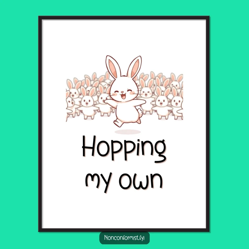 Funny Rabbit Flock Digital Art: Instant Inspirational Decor!