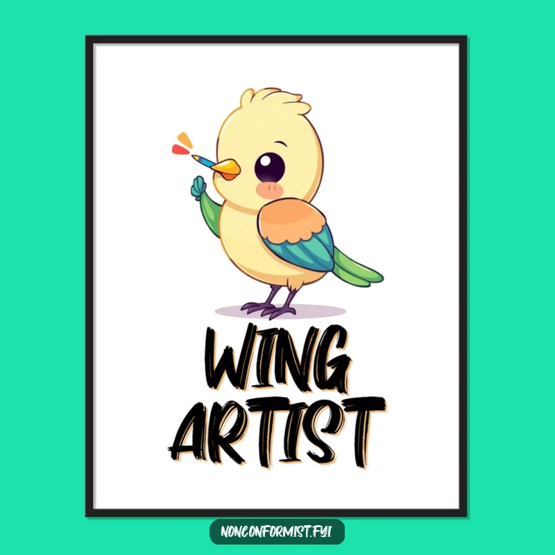 Funny Bird Digital Art: Creative Expression Printable, Instant Gift!