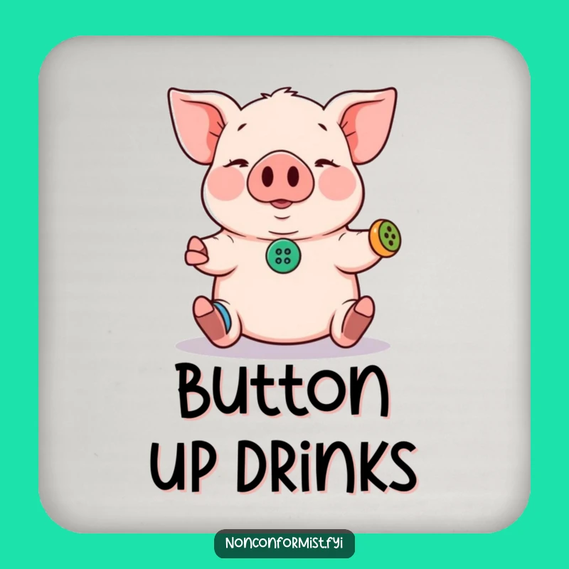 Funny Pig Coasters (Set of 4): Protect Surfaces with Juggling Humor