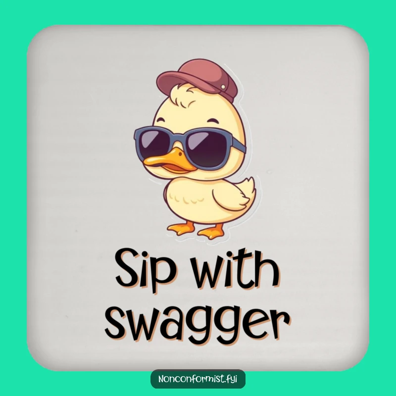 Funny Duck Coasters (Set of 4): Protect Surfaces with Cool Dude Humor