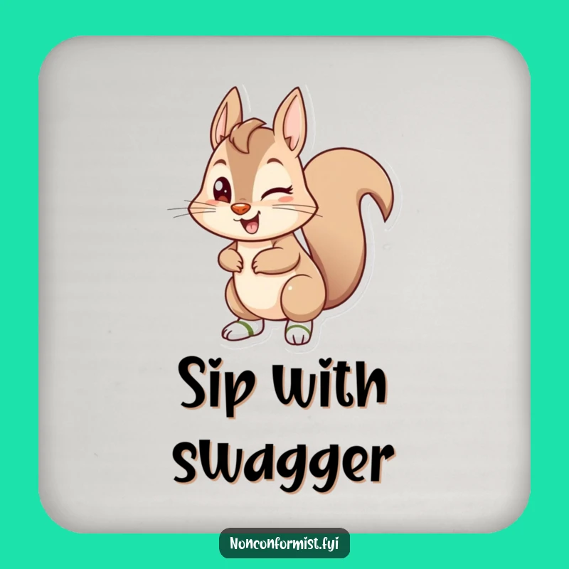 Funny Squirrel Socks Coasters: Mischievous Set for Playful Table Protection