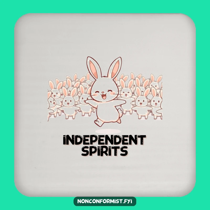 Funny Rabbit Flock Coasters: Protect Surfaces with Independence!