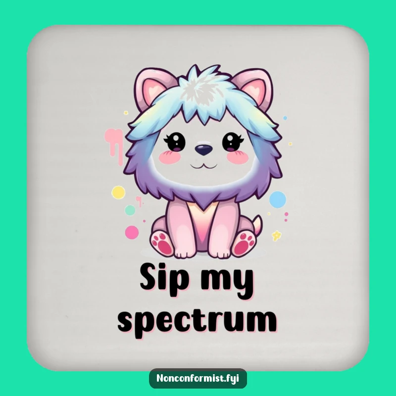 Funny Animal Rainbow Painter Coaster Set: Protect Surfaces with Artful Humor