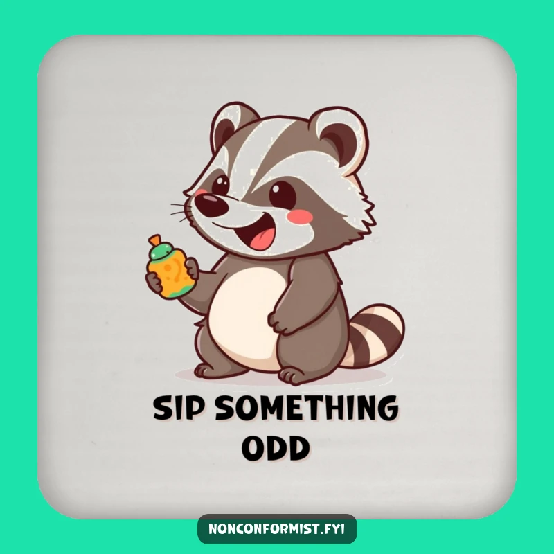 Funny Badger Object Coasters: Unique Set for Enthusiastic Table Protection