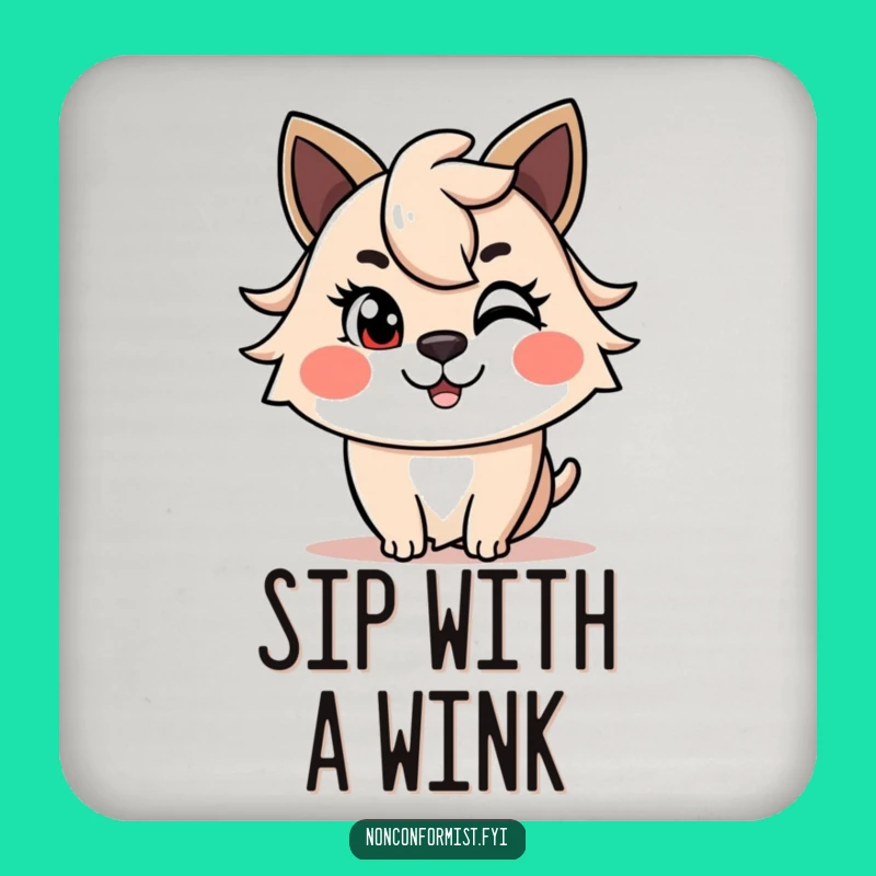 Funny Winkin' Haircut Animal Coasters: Protect Surfaces with Cheeky Style, Set of Funny Gifts