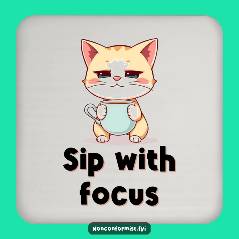 Funny Cat Teacup Balance Coaster: Protect Surfaces with Quirky Charm