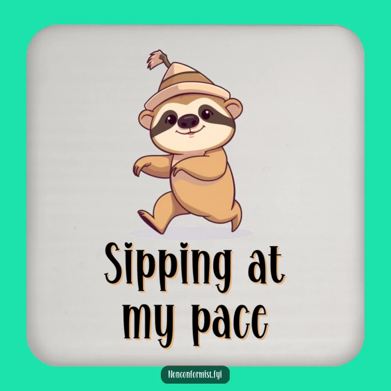 Funny Sloth Hat Speed Walk Coaster: Quirky Protection, Perfect Small Funny Gift