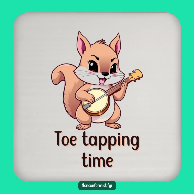 Funny Squirrel Banjo Coasters: Protect Surfaces with Style!