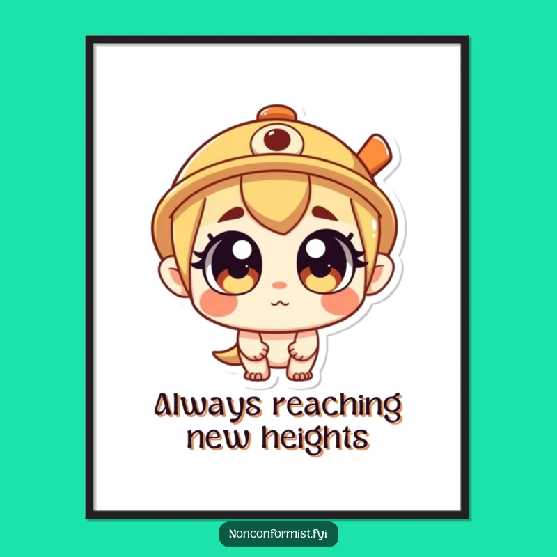 Funny Propeller Hat Explorer Poster: Brighten Your Walls with This Curious Character Art, Ideal Funny Gift