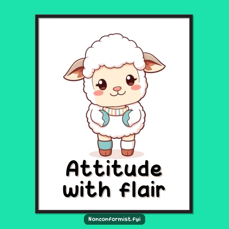 Funny Sassy Sheep Poster: Quirky Wall Art Funny Gift