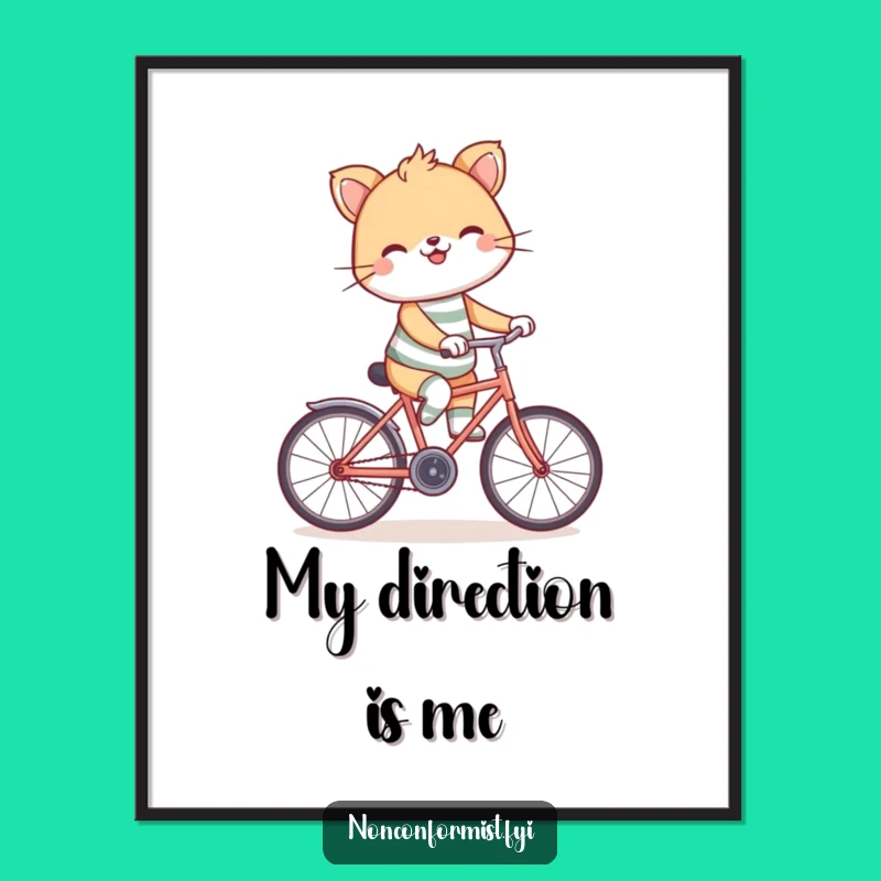 Funny Backward Bicycle Poster: Decorate with Whimsical, Unique Art
