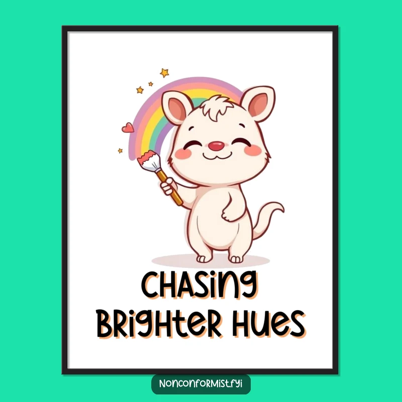 Funny Rainbow Animal Art Poster: Hilarious Wall Decor and Gift for Animal Lovers