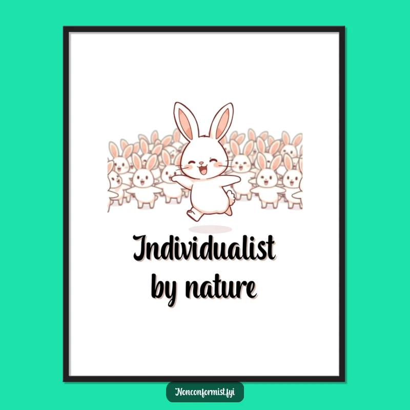 Funny Rabbit Flock Poster: Art That Celebrates Individuality!