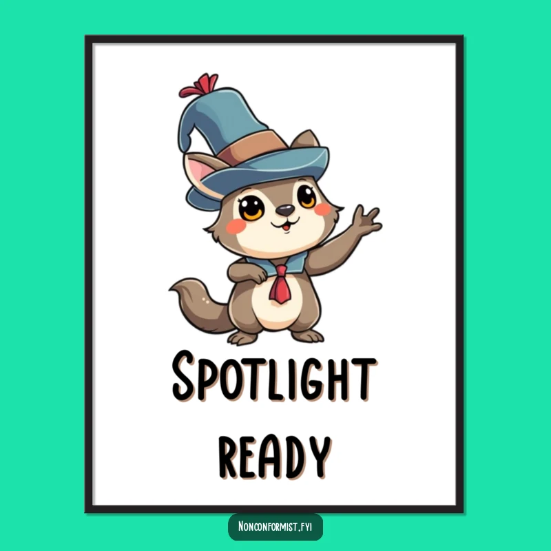 Funny Eccentric Hat Animal Poster: Dramatic Art for Bold Spaces