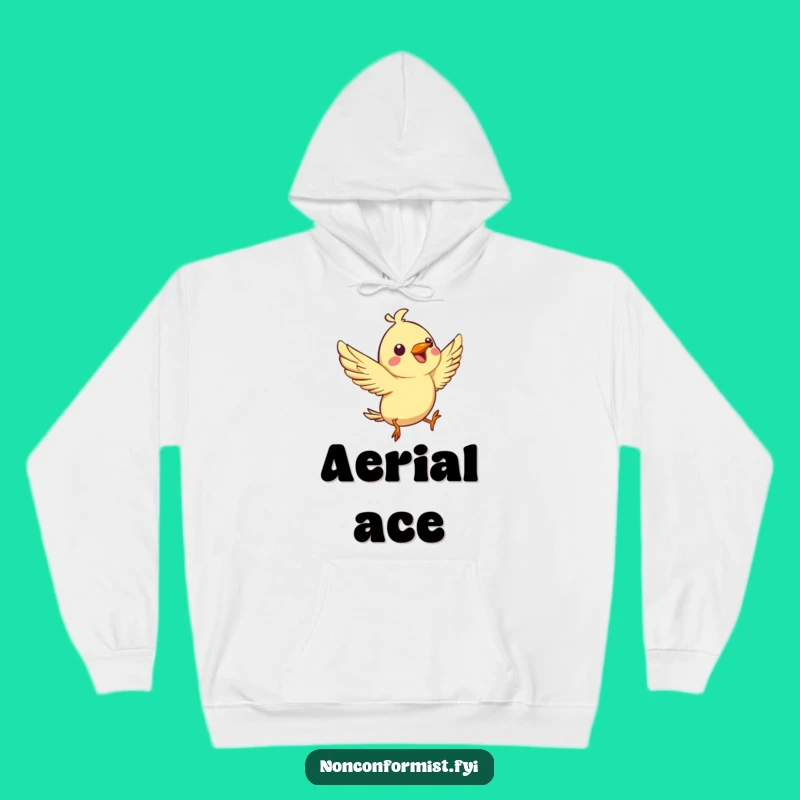 Funny Bird Aerial Flip Hoodie: Spirited Chirp Sweatshirt, Cozy Gift