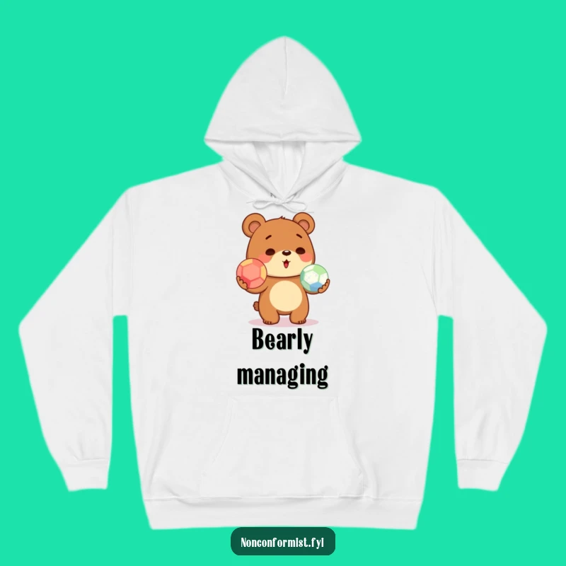 Funny Juggling Bear Hoodie: Cozy Up with Playful Charm!