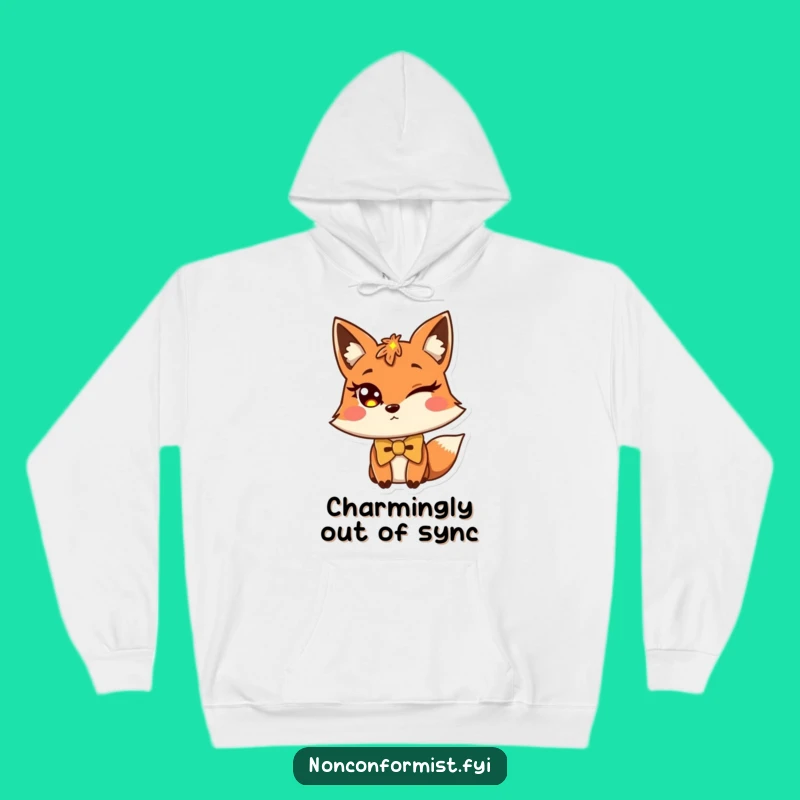 Cozy Funny Fox Bow Tie Hoodie: Warmth Meets Debonair Style!