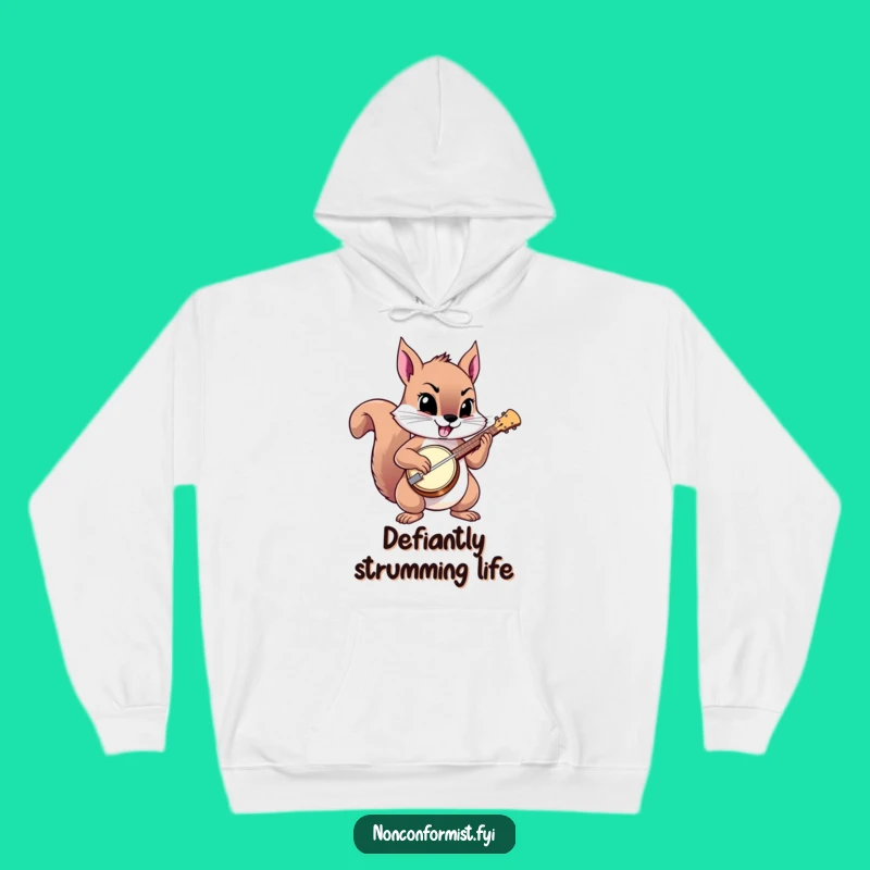 Cozy Funny Squirrel Banjo Hoodie: Warmth with a Rebel Yell!