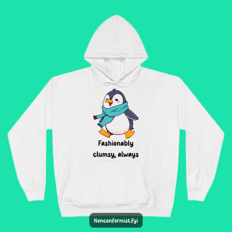 Funny Penguin Scarf Hoodie: Cozy & Hilarious Tripping Design, Ideal Comfy Funny Gift