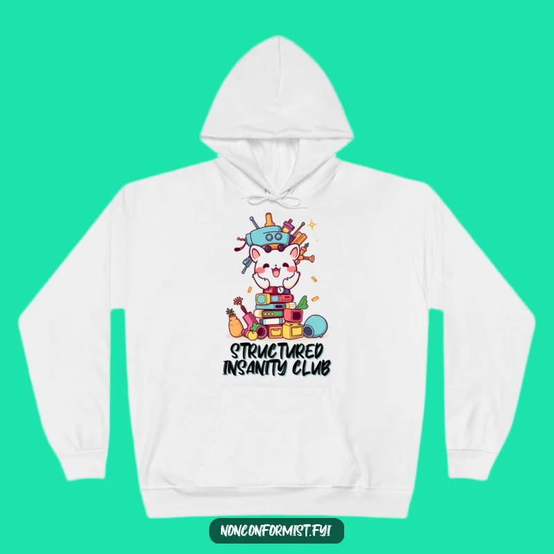 Funny Animal Builder Hoodie: Comfy, warm, and hilariously stacking unconventional items, great gift.