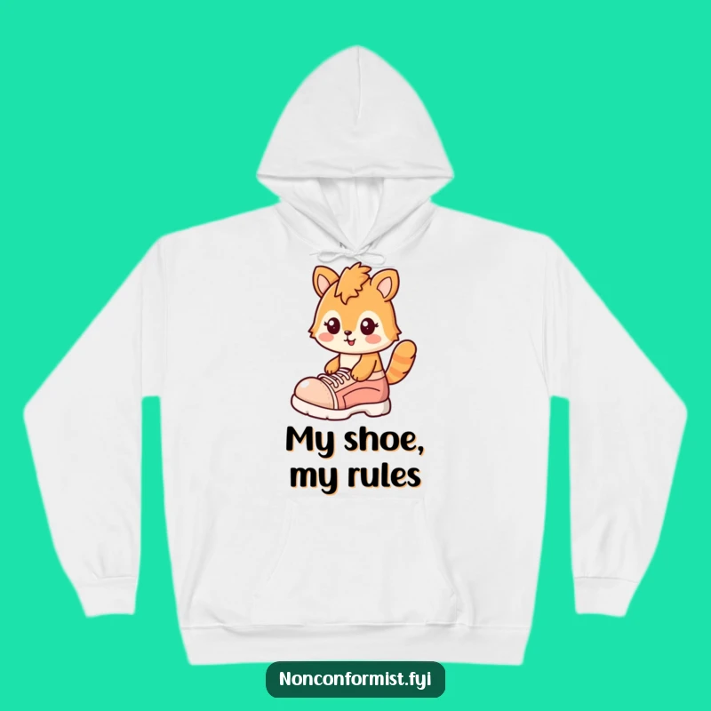 Funny Goofy Bear Hoodie: Oversized Shoe & Smirk Design for a Cozy, Humorous Gift