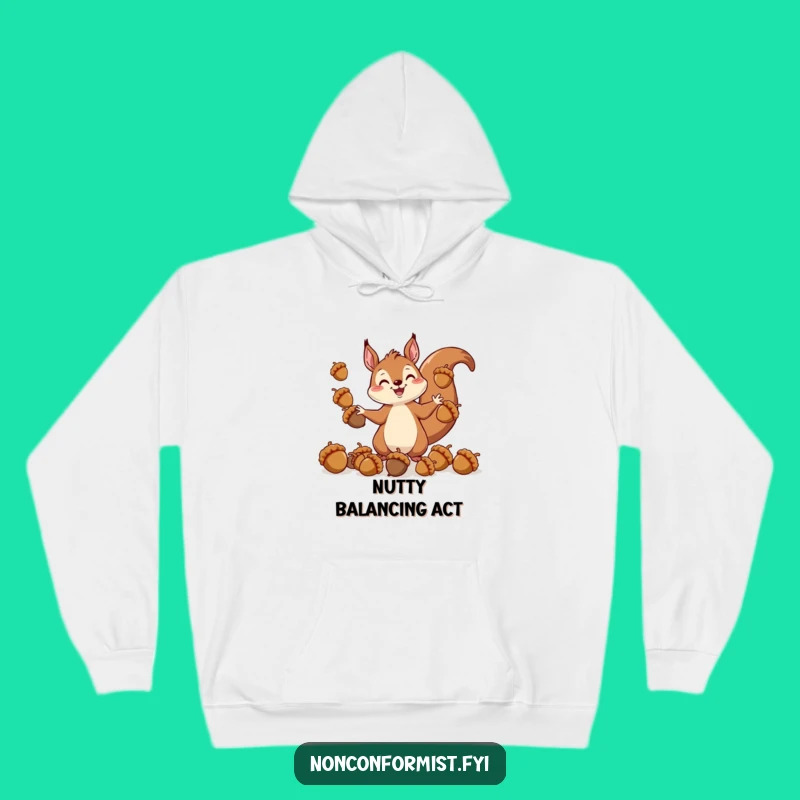 Funny Squirrel Juggling Acorns Hoodie - Cozy & Hilarious Gift Idea