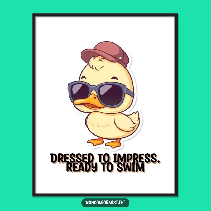 Free Printable Wall Art: Cool Duck Style, Funny Downloadable Decor