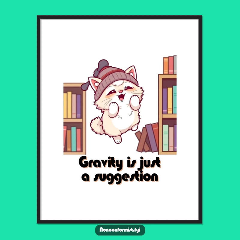 Free Printable Wall Art: Funny Cat Pilot, Bookshelf Launch, Quirky Downloadable Decor