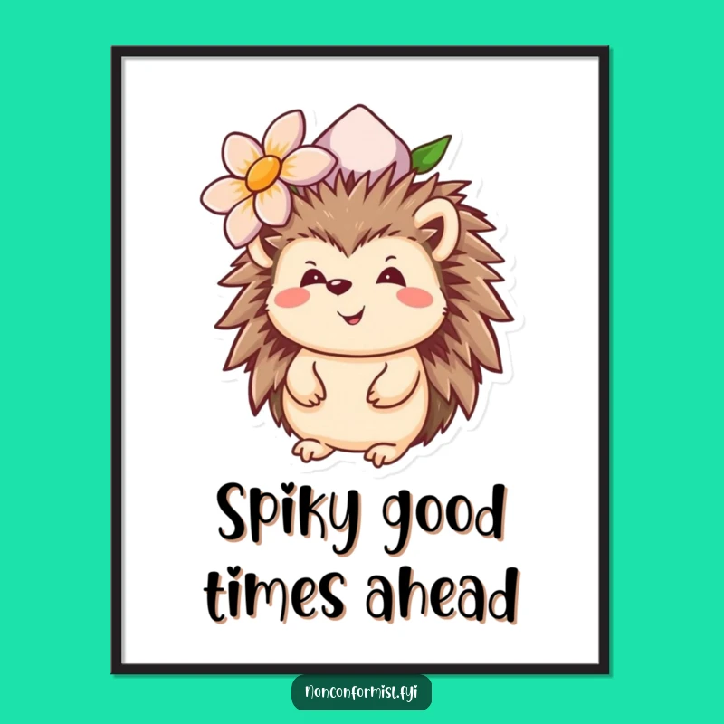 Free Printable Wall Art: Funny Hedgehog Hat Design for Quirky Downloadable Home Decor