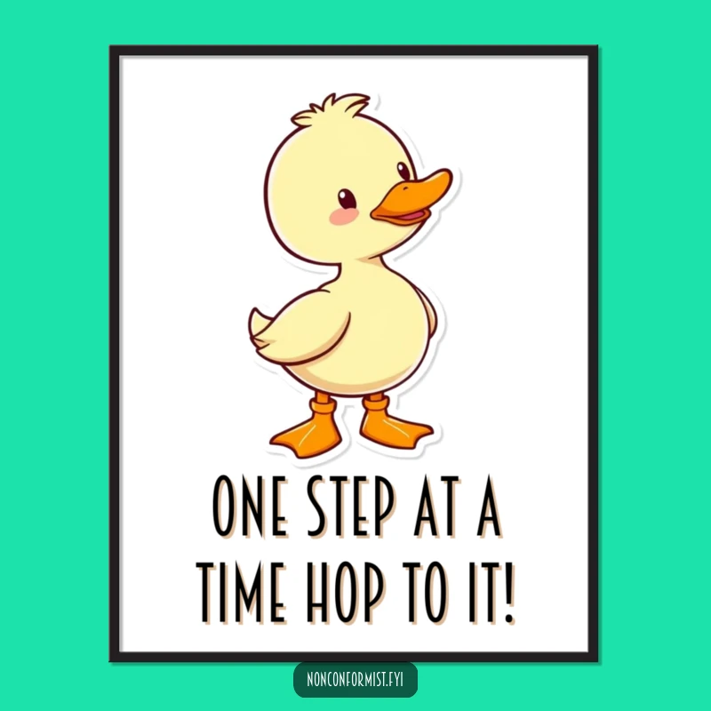 Funny Free Printable Wall Art: Cheerful Duck's Single Boot - Whimsical Decor