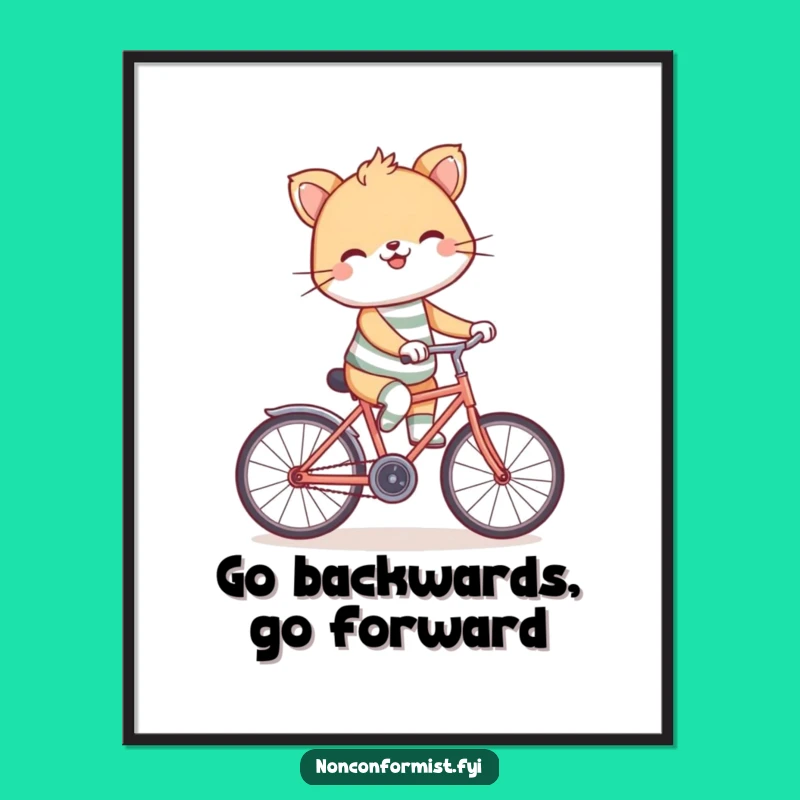 Free Printable Wall Art: Funny Backwards Riding Animal for Quirky Decor