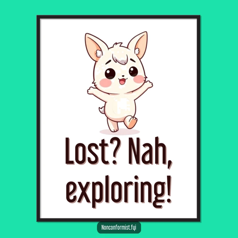 Free Printable Wall Art: Mismatched Ears Character, Funny Wrong Direction March, Quirky Decor