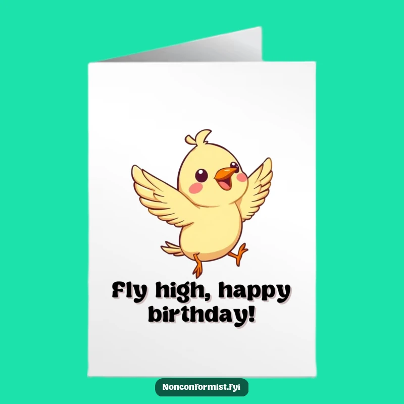 Free Printable Birthday Card: Bird Flip Celebration, Funny Downloadable Gift for Aviators