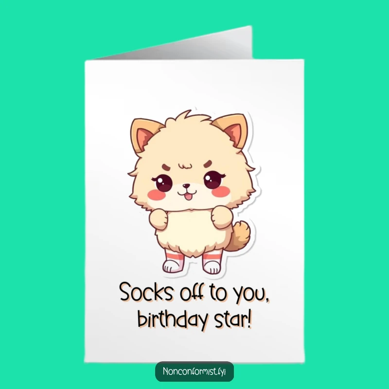 Free Printable Birthday Card: Funny Fluffy Animal Odd Socks, Defiant & Hilarious DIY Gift