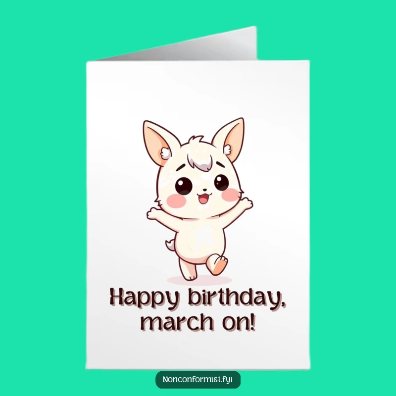 Free Printable Birthday Card: Mismatched Ears Character, Funny Wrong Direction March, DIY Gift