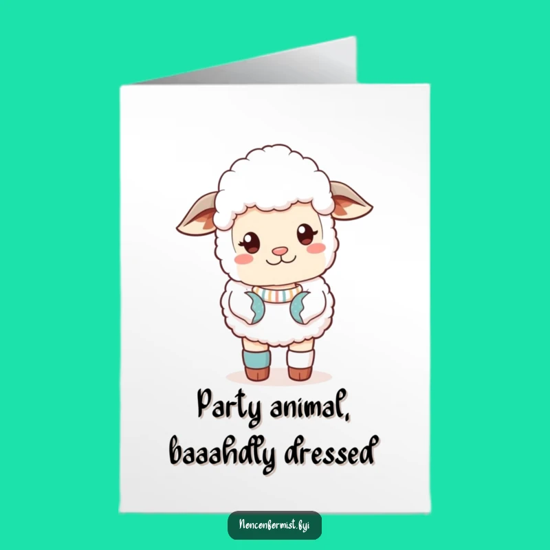 Free Printable Birthday Card: Sassy Sheep Mismatched Sock, Downloadable Fun for a Quirky Celebration!