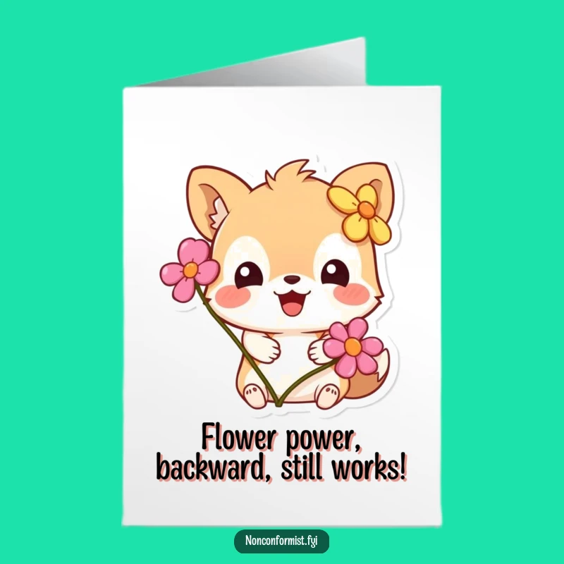 Funny Free Printable Birthday Card: Silly Flower Animal, Perfect DIY Downloadable Gift