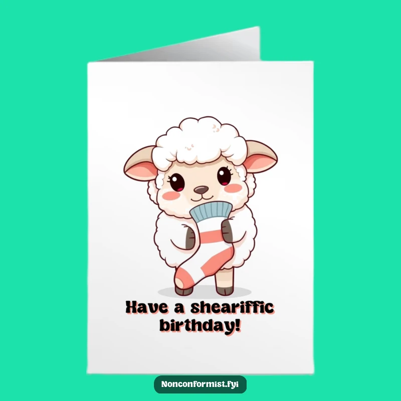 Funny Free Printable Birthday Card: Mismatched Sheep Sock Pride Downloadable