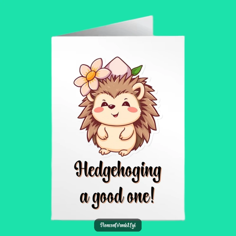 Free Printable Birthday Card: Hilarious Hedgehog Hat Design for a Funny Downloadable Gift