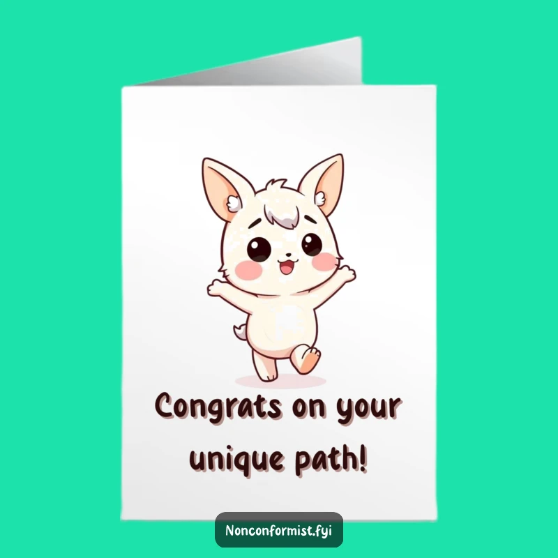 Free Printable Congrats Card: Mismatched Ears, Wrong Direction March, Funny Success Greeting