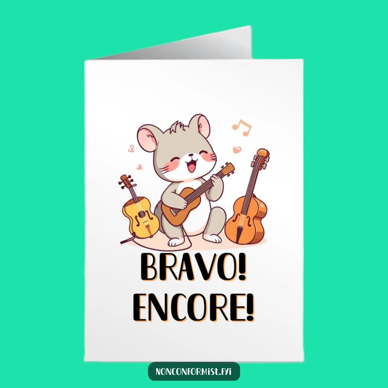 Free Printable Congrats Card: Musical Creature's Triumph for a Funny DIY Gift