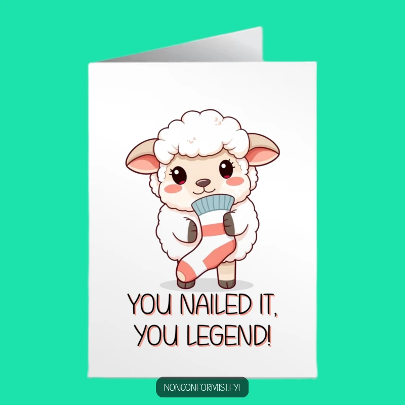 Free Printable Congrats Card: Sheep Sock Pride, Funny Downloadable