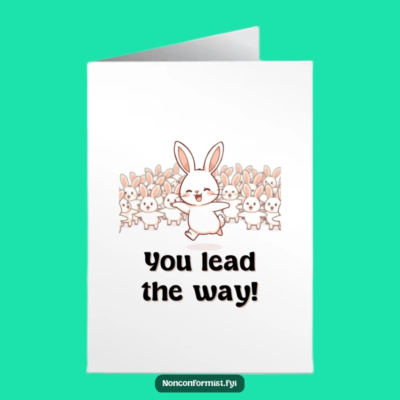 Free Printable Rabbit Congrats Card: Independent Spirit, Downloadable Greeting