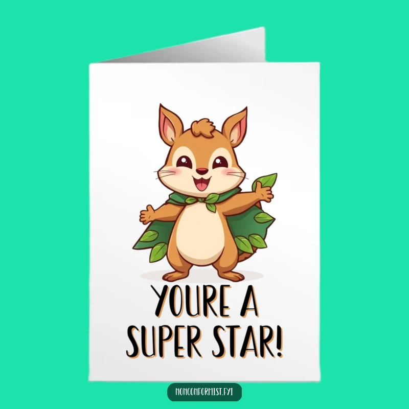 Free Printable Squirrel Congrats Card - Funny Heroic Downloadable Gift for Victors